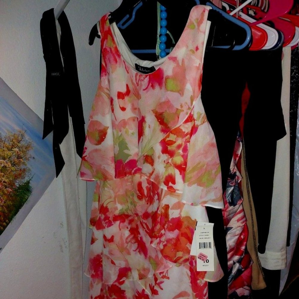 Spring floral dress L 10 NWT S.L. Fashions